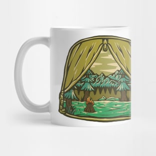 Tent Outdoor Badge Illustration Mug